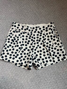 J. Crew Cream and Black Polka Dot High-Rise Shorts